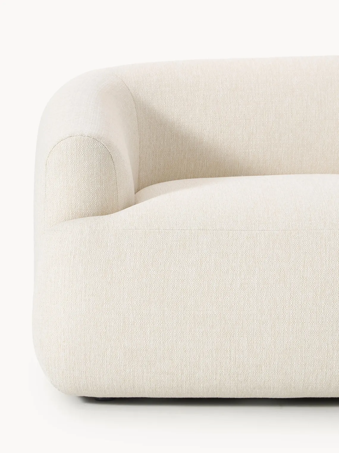 Sofás>Westwing Collection Módulo de esquina Sofia Tejido grueso blanco crema