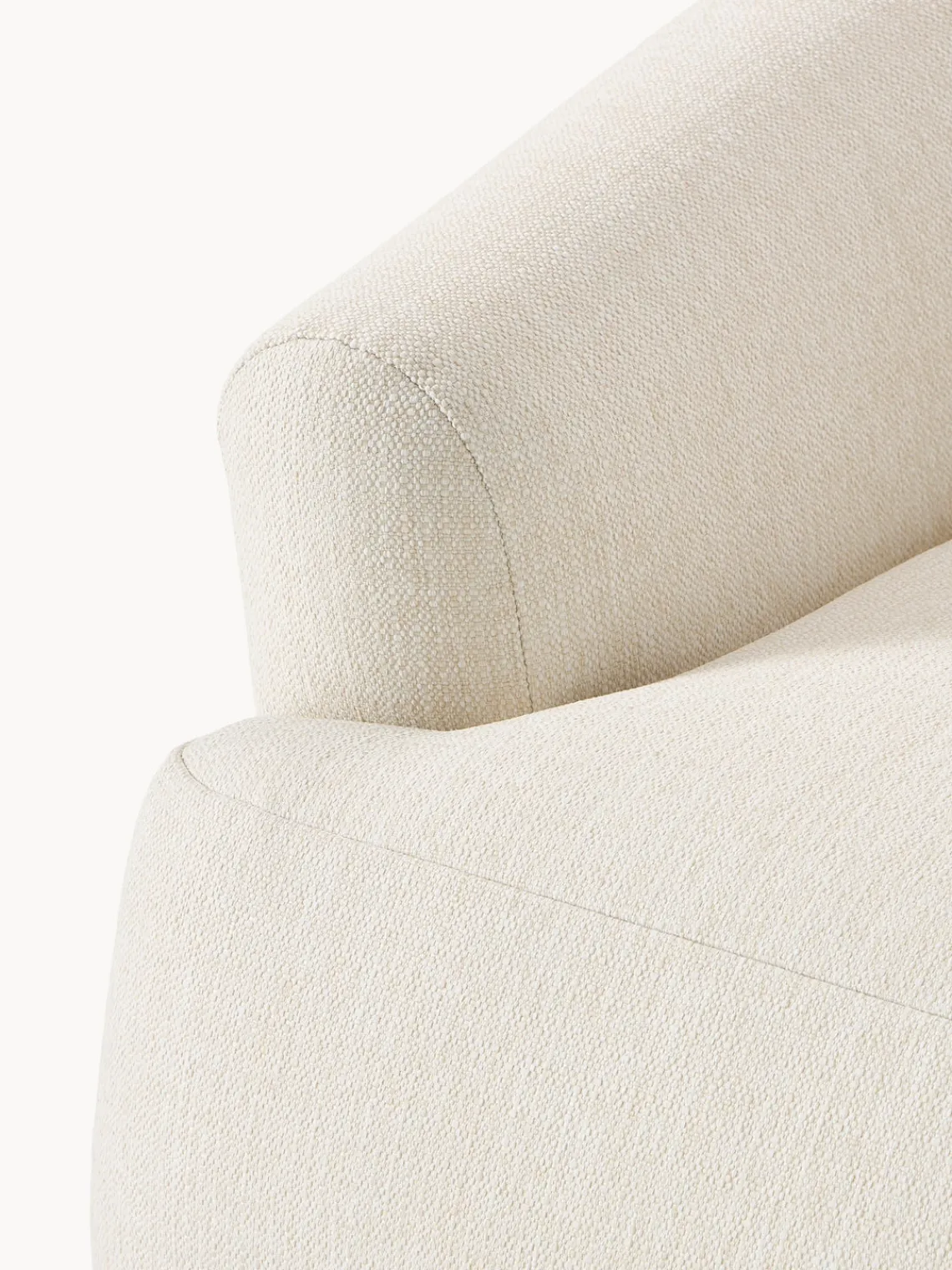 Sofás>Westwing Collection Módulo de esquina Sofia Tejido grueso blanco crema