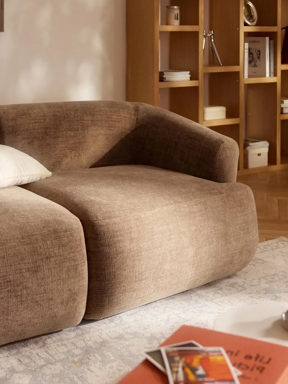 Sofás>Westwing Collection Módulo de esquina Sofia Terciopelo marrón