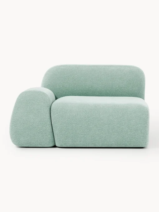Sofás>Westwing Collection Módulo de esquina Wolke Tejido verde menta, aterciopelado