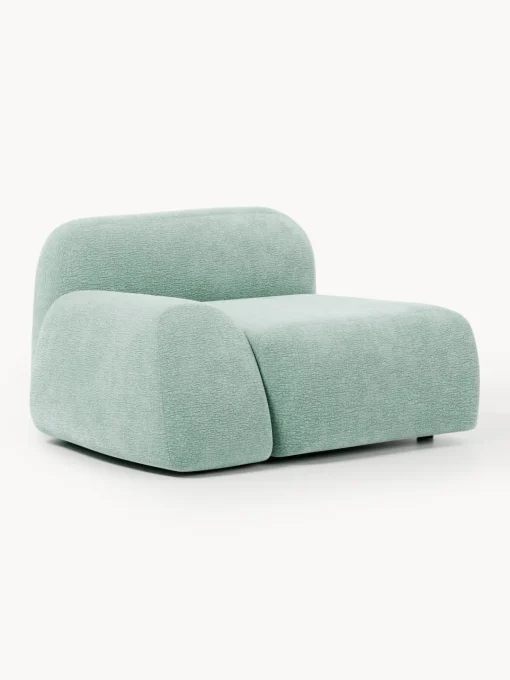 Sofás>Westwing Collection Módulo de esquina Wolke Tejido verde menta, aterciopelado
