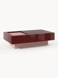 Mesas De Centro|Mesas De Centro>Westwing Collection Mesa de centro con espacio de almacenamiento Alessa, 120 cm Rojo vino, rosa claro