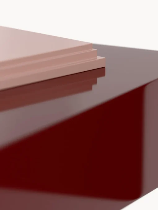 Mesas De Centro|Mesas De Centro>Westwing Collection Mesa de centro con espacio de almacenamiento Alessa, 120 cm Rojo vino, rosa claro