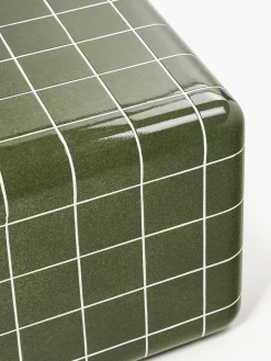 Mesas Auxiliares De Jardín|Mesas De Centro></noscript>Westwing Collection Mesa de centro de interior/exterior en look azulejo Doug Verde oliva, blanco