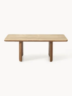 Hot Mesa de centro de madera de roble con tablero de travertino Chandler Mesas De Centro|Mesas De Centro