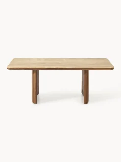 Hot Mesa de centro de madera de roble con tablero de travertino Chandler Mesas De Centro|Mesas De Centro