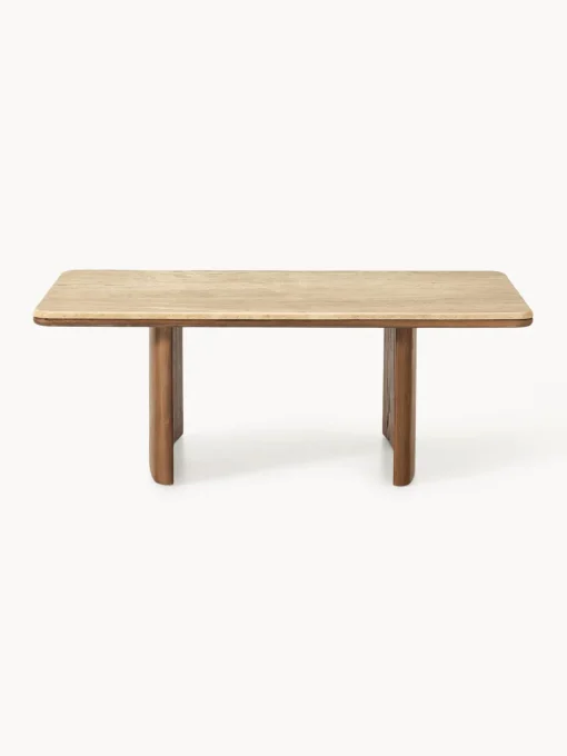 Hot Mesa de centro de madera de roble con tablero de travertino Chandler Mesas De Centro|Mesas De Centro