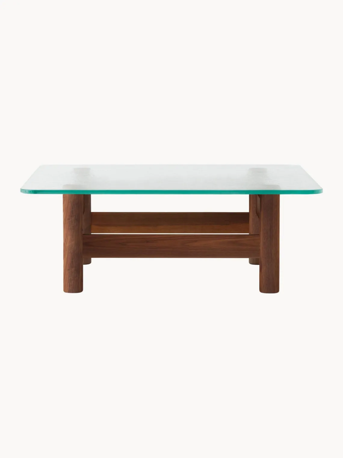 Mesa de centro de madera de nogal con tapa de cristal Brasilia Mesas De Centro|Mesas De Centro