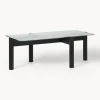 Mesas De Centro|Mesas De Centro>Noo.ma Mesa de centro de madera de haya con tablero de cristal Kob