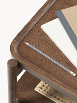 Mesas De Centro|Mesas De Centro></noscript>Westwing Collection Mesa de centro de madera con espacio de almacenaje de tejido vienés Libby Madera de roble oscura, beige