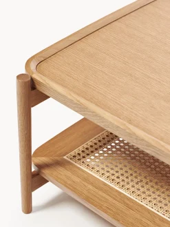 Mesa de centro de madera con espacio de almacenaje de tejido vienés Libby Mesas De Centro|Mesas De Centro