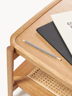 Mesa de centro de madera con espacio de almacenaje de tejido vienés Libby Mesas De Centro|Mesas De Centro