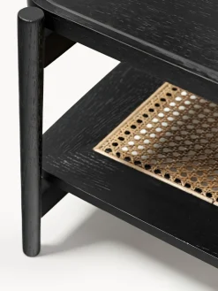 Mesas De Centro|Mesas De Centro></noscript>Westwing Collection Mesa de centro de madera con espacio de almacenaje de tejido vienés Libby Negro, beige