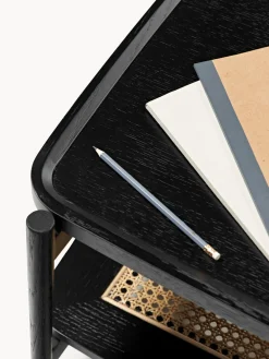 Mesas De Centro|Mesas De Centro></noscript>Westwing Collection Mesa de centro de madera con espacio de almacenaje de tejido vienés Libby Negro, beige