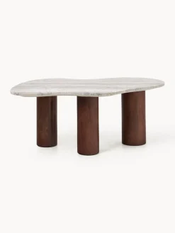 Mesas De Centro|Mesas De Centro></noscript>Westwing Collection Mesa de centro de mármol con forma orgánica Naruto, pequeña Madera de mango, beige