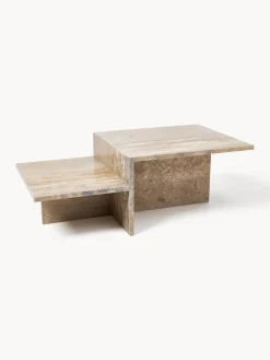 Mesas De Centro|Mesas De Centro>Ferm Living Mesa de centro de travertino con dos tableros Distinct Travertino marrón