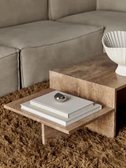 Mesas De Centro|Mesas De Centro></noscript>Ferm Living Mesa de centro de travertino con dos tableros Distinct Travertino marrón
