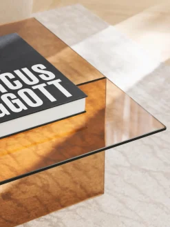 Mesas De Centro|Mesas De Centro></noscript>Westwing Collection Mesa de centro de vidrio Anouk, 102 cm Marrón transparente