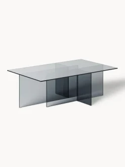 Mesas De Centro|Mesas De Centro>Westwing Collection Mesa de centro de vidrio Anouk, 102 cm Gris transparente