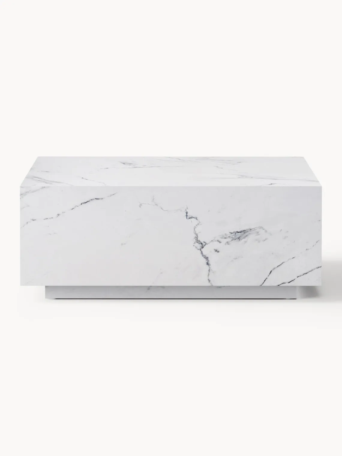 Mesas De Centro|Mesas De Centro>Westwing Collection Mesa de centro en look mármol Lesley Aspecto mármol blanco brillante
