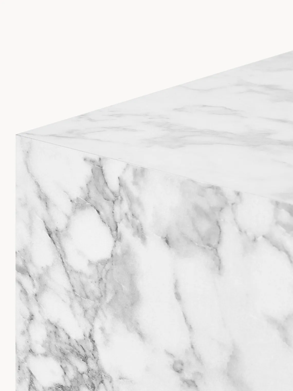 Mesas De Centro|Mesas De Centro>Westwing Collection Mesa de centro en look mármol Lesley Aspecto mármol blanco brillante