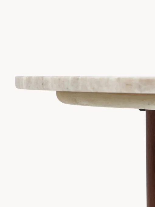 Mesas De Centro|Mesas De Centro>Westwing Collection Mesa de centro grande de mármol con forma orgánica Naruto Madera de mango, beige