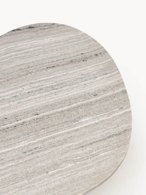 Mesas De Centro|Mesas De Centro>Westwing Collection Mesa de centro grande de mármol con forma orgánica Naruto Madera de mango, beige