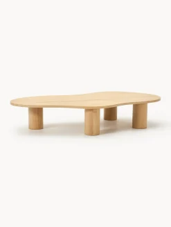 Mesas De Centro|Mesas De Centro>Westwing Collection Mesa de centro grande de madera de roble con forma orgánica Didi Madera de roble aceitada
