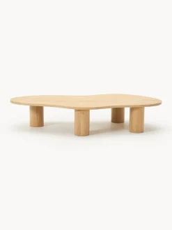 Mesas De Centro|Mesas De Centro>Westwing Collection Mesa de centro grande de madera de roble con forma orgánica Didi Madera de roble aceitada