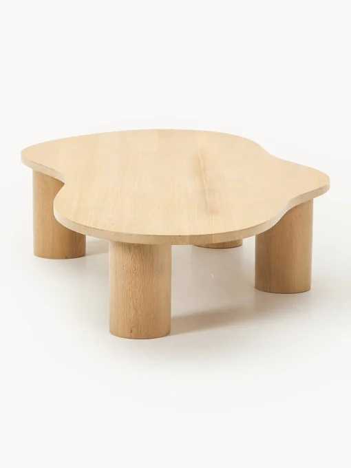 Mesas De Centro|Mesas De Centro>Westwing Collection Mesa de centro grande de madera de roble con forma orgánica Didi Madera de roble aceitada