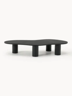 Mesas De Centro|Mesas De Centro>Westwing Collection Mesa de centro grande de madera de roble con forma orgánica Didi Roble lacado en negro