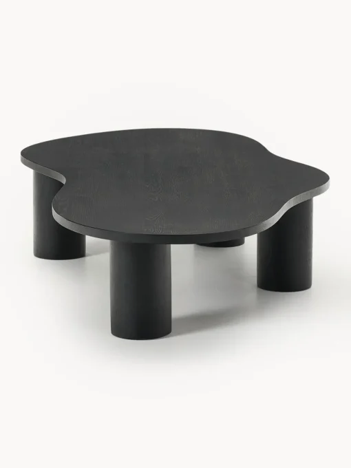 Mesas De Centro|Mesas De Centro>Westwing Collection Mesa de centro grande de madera de roble con forma orgánica Didi Roble lacado en negro
