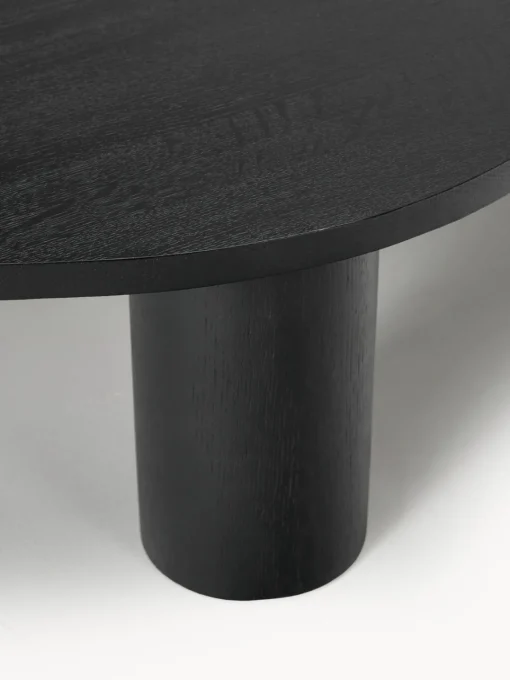 Mesas De Centro|Mesas De Centro>Westwing Collection Mesa de centro grande de madera de roble con forma orgánica Didi Roble lacado en negro