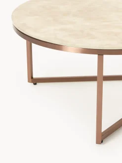 Best Mesa de centro ovalada con tablero de vidrio en look mármol Antigua Mesas De Centro|Mesas De Centro