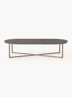 New Mesa de centro ovalada con tablero de vidrio en look mármol Antigua Mesas De Centro|Mesas De Centro