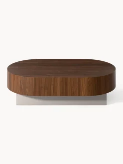 Mesas De Centro|Mesas De Centro></noscript>Westwing Collection Mesa de centro ovalada Rylan Madera de nogal, beige