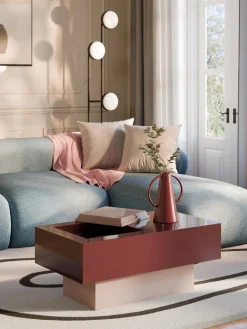 Hot Mesa de centro rectangular con espacio de almacenamiento Alessa Mesas De Centro|Mesas De Centro