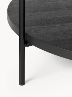 Mesas De Centro|Mesas De Centro></noscript>Westwing Collection Mesa de centro redonda de madera Renee Aspecto mármol blanco, madera de roble lacada en negro