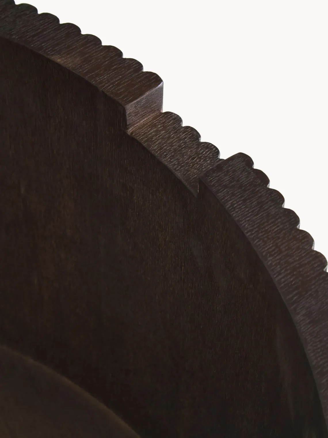 Mesas De Centro|Mesas De Centro>Westwing Collection Mesa de centro redonda de madera con espacio de almacenamiento Nele Madera lacada en marrón oscuro