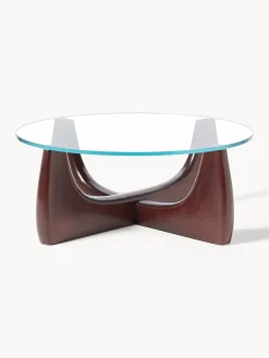 Mesas De Centro|Mesas De Centro></noscript>Westwing Collection Mesa de centro redonda de madera con tablero de vidrio Miya