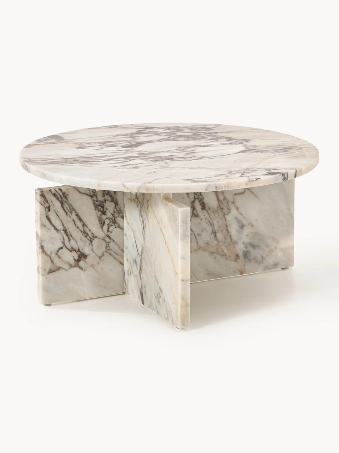 Mesas De Centro|Mesas De Centro>Westwing Collection Mesa de centro redonda de mármol Marisa Mármol blanco y gris