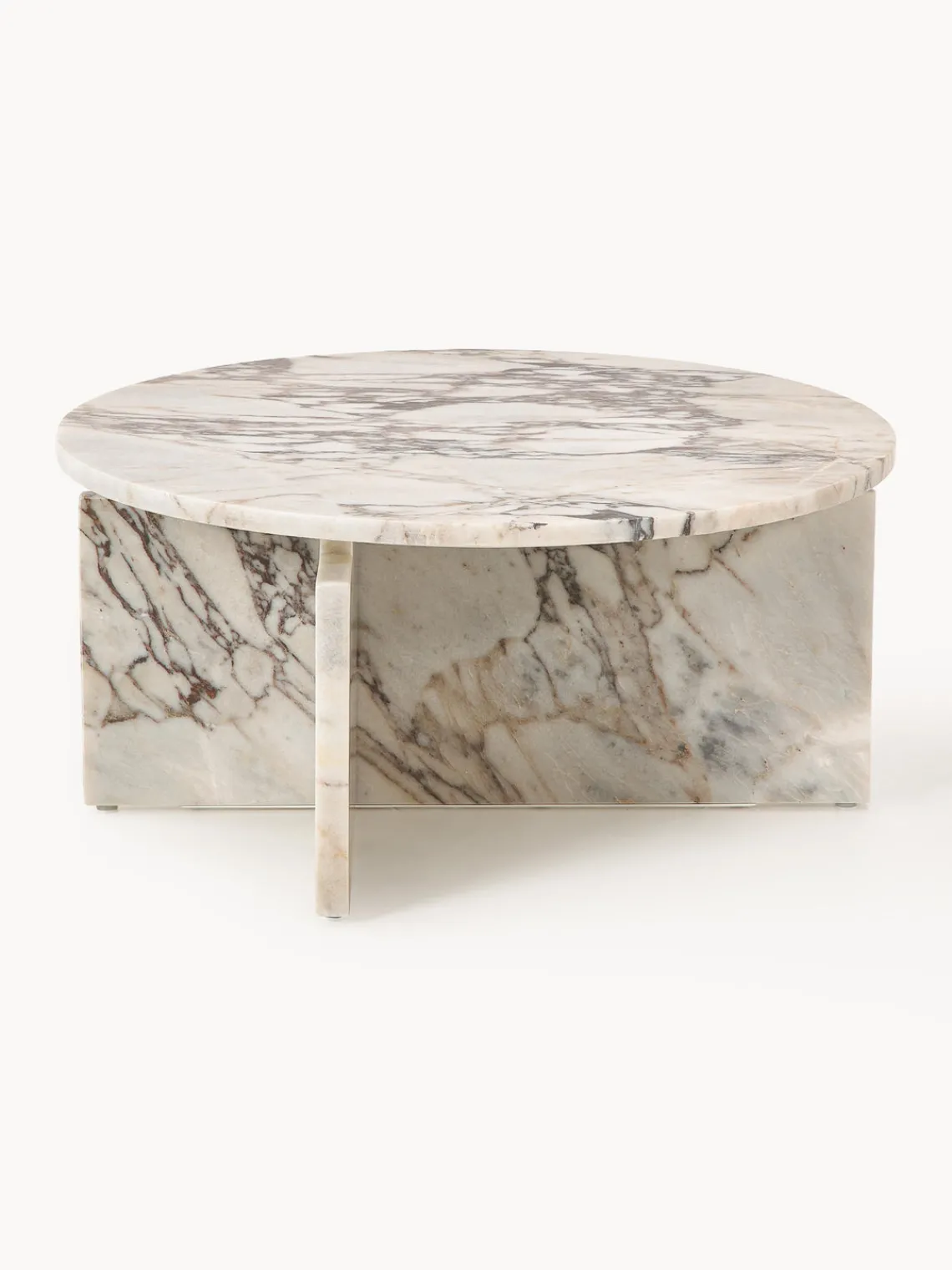 Mesas De Centro|Mesas De Centro>Westwing Collection Mesa de centro redonda de mármol Marisa Mármol blanco y gris
