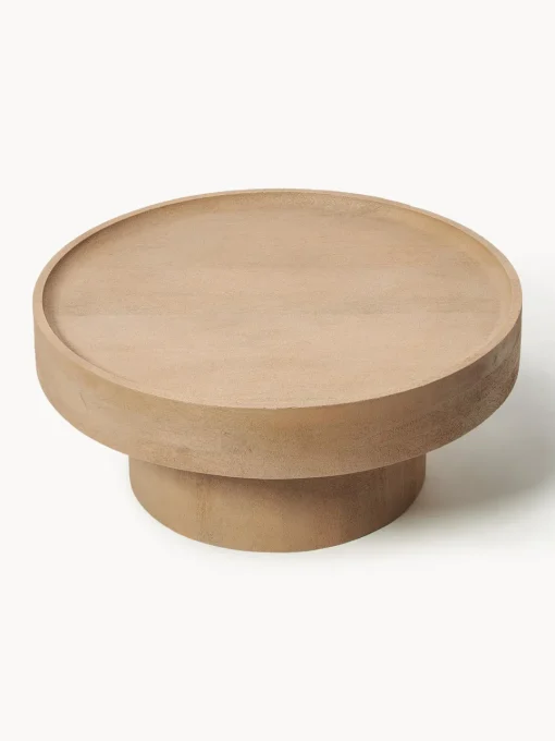 Mesas De Centro|Mesas De Centro>Westwing Collection Mesa de centro redonda de madera de mango Benno Madera de mango lacada en claro