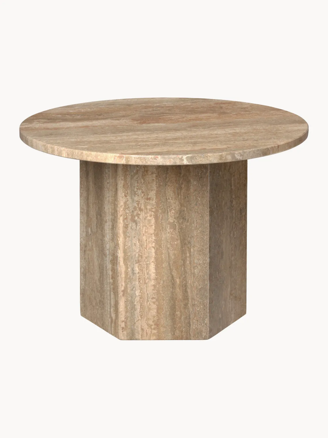 Mesas De Centro|Mesas De Centro>GUBI Mesa de centro redonda de travertino Epic, Ø 60 cm Travertino beige