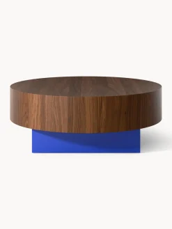 Mesas De Centro|Mesas De Centro></noscript>Westwing Collection Mesa de centro redonda Rylan Madera de nogal, azul real