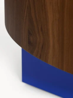 Mesas De Centro|Mesas De Centro></noscript>Westwing Collection Mesa de centro redonda Rylan Madera de nogal, azul real