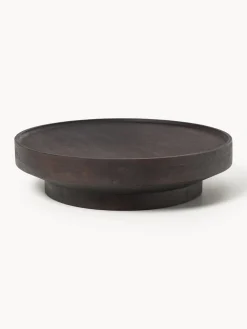 Mesas De Centro|Mesas De Centro>Westwing Collection Mesa de centro redonda XL de madera de mango Benno Madera de mango lacada en oscuro