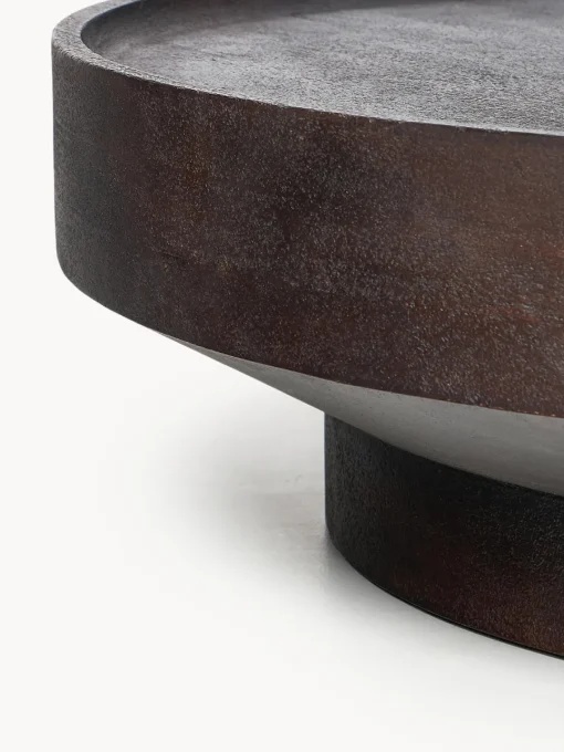 Mesas De Centro|Mesas De Centro>Westwing Collection Mesa de centro redonda XL de madera de mango Benno Madera de mango lacada en oscuro