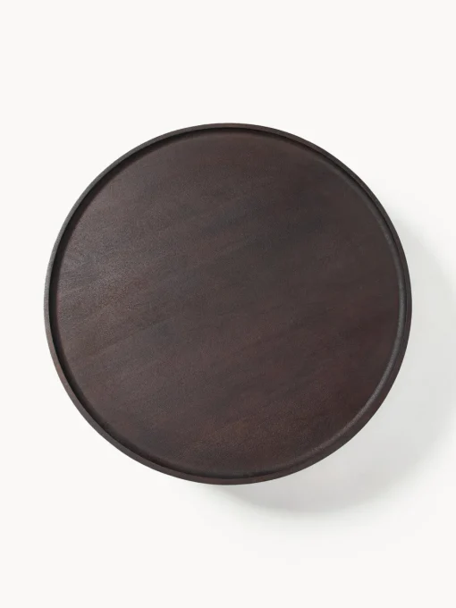 Mesas De Centro|Mesas De Centro>Westwing Collection Mesa de centro redonda XL de madera de mango Benno Madera de mango lacada en oscuro