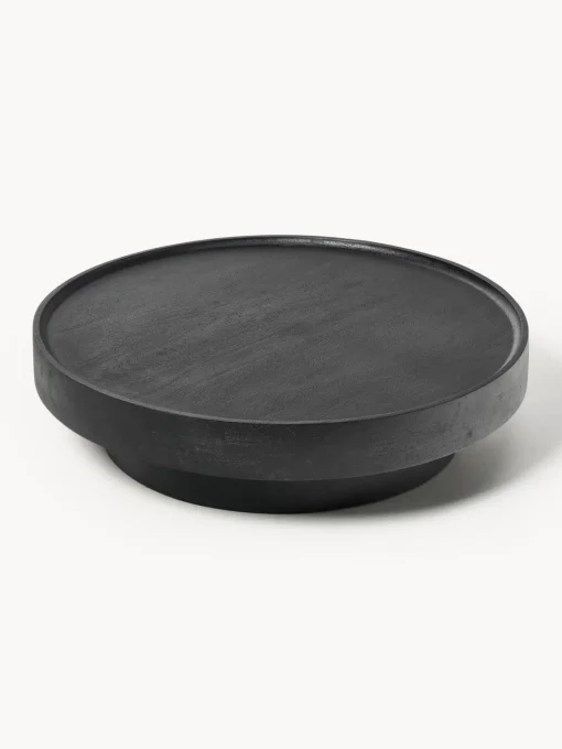 Mesas De Centro|Mesas De Centro>Westwing Collection Mesa de centro redonda XL de madera de mango Benno Madera de mango lacada en negro